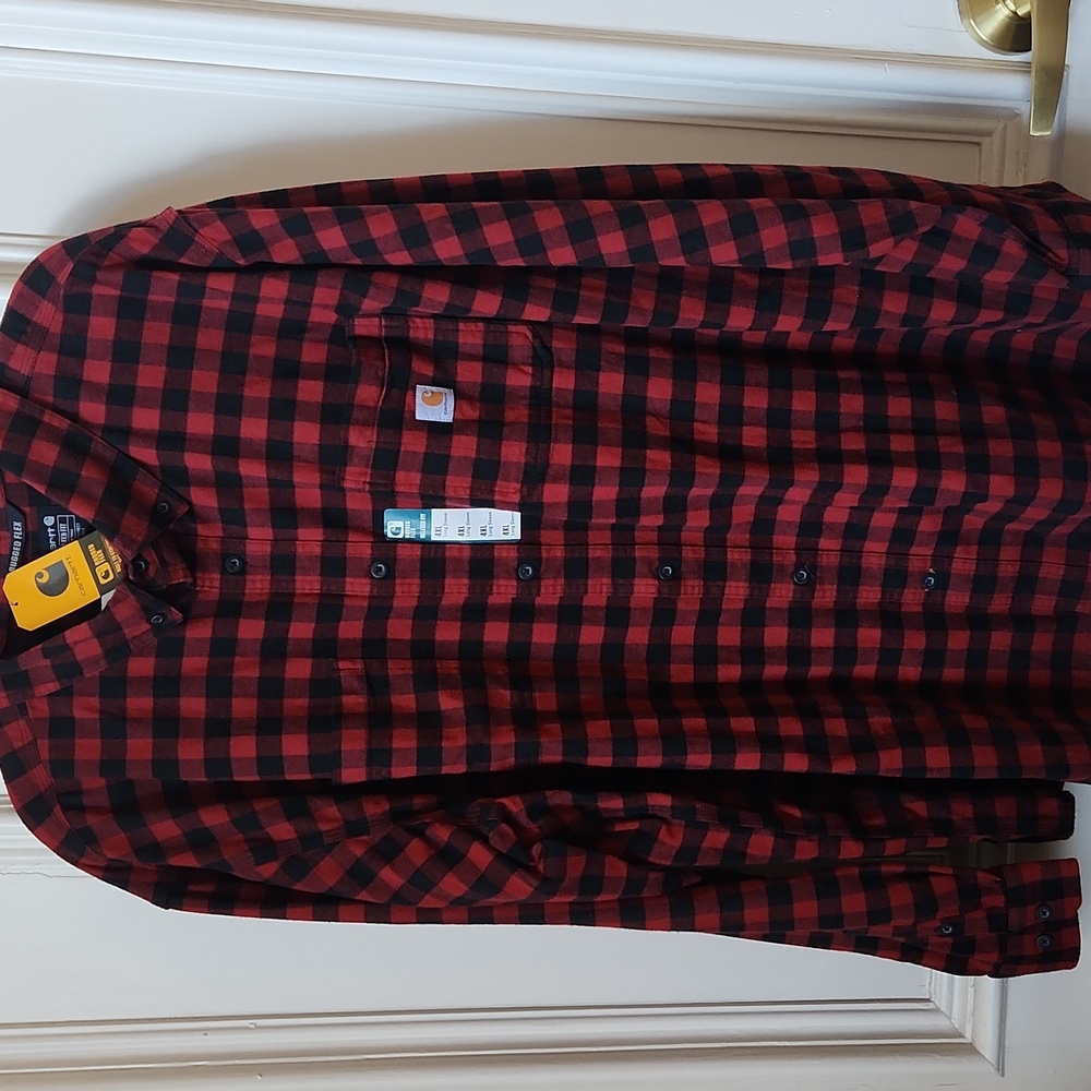 Carhartt Men's Black and Red Checkered Shirt